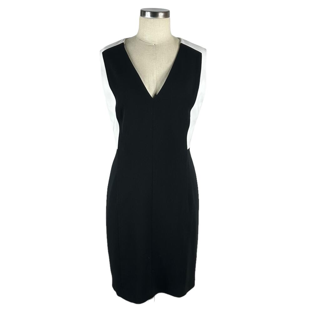 ALEXANDER WANG Black and White Colorblock Sheath Mini Dress Women's Size 10